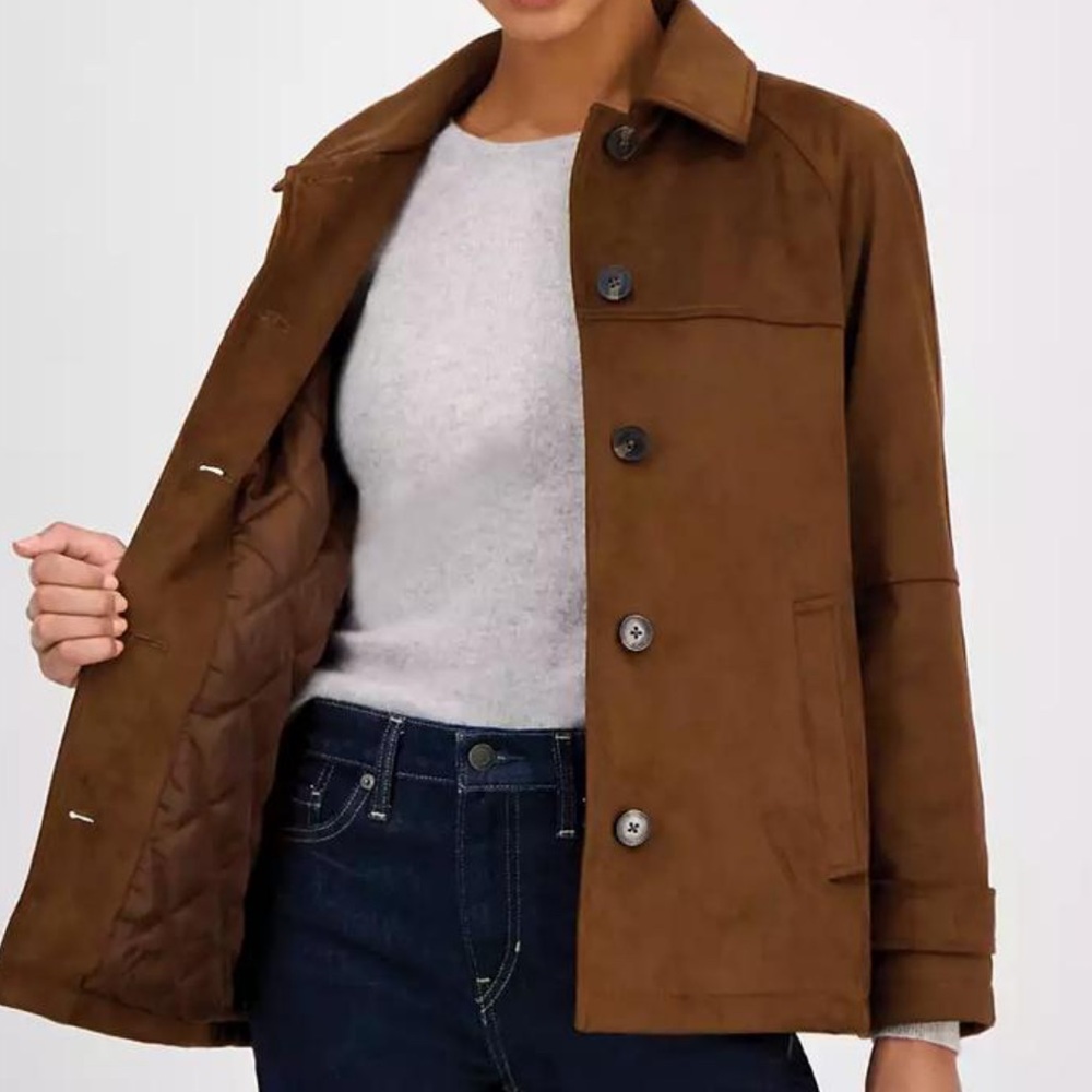 Michael Kors Faux Suede Jacket Size Medium NWT - Picture 2 of 11